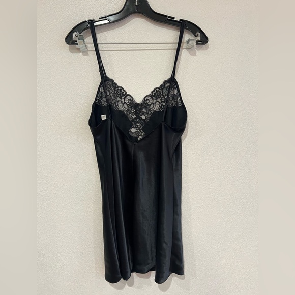 Victoria’s Secret Y2K Vintage Nightgown Slip Dress Satin Black Size Medium - Picture 2 of 3